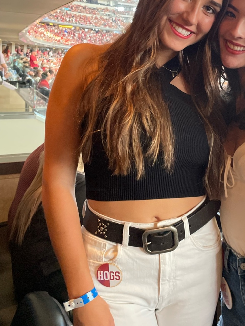Aritzia Babaton Black Ribbed Cross-Back Crop Top